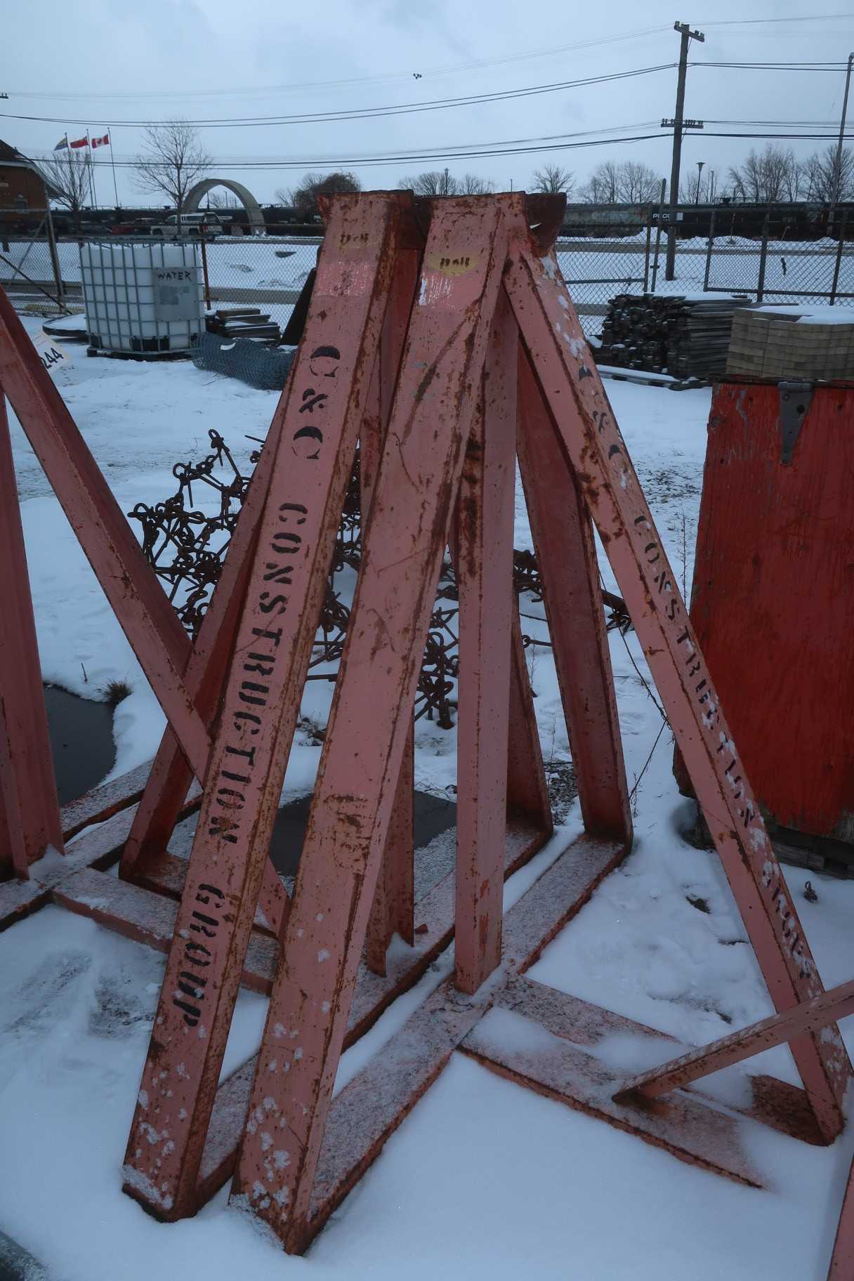 LOT OF 2 STEEL SPOOL STANDS - MATERIAL HANDLING