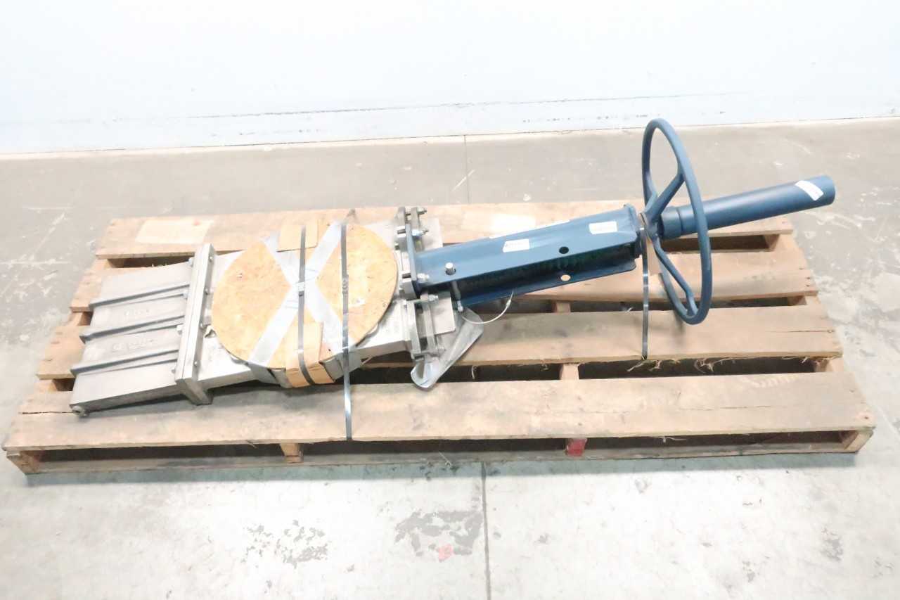 NEW FABRI-VALVE FV-1444 FV-1445 MANUAL STAINLESS FLANGED 12IN KNIFE GATE VALVE - KNIFE GATE VALVE