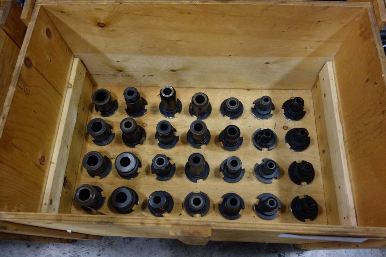 1 CRATE OF ASSORTED CAT50 END MILL HOLDERS - PARLEC - MACHINING ACCESSORIES & TOOLING
