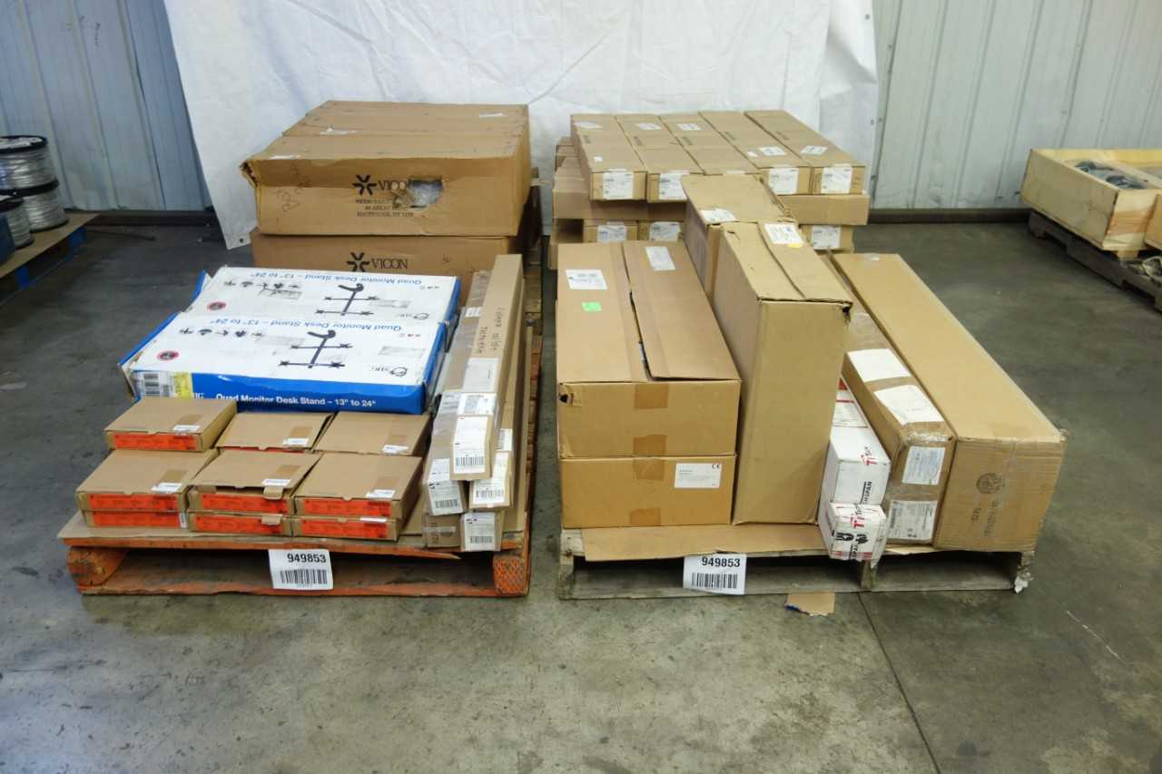 4 PALLETS OF ASSORTED ELECTRICAL COMPONENTS AND HARDWARE - ELECTRICAL COMPONENTS