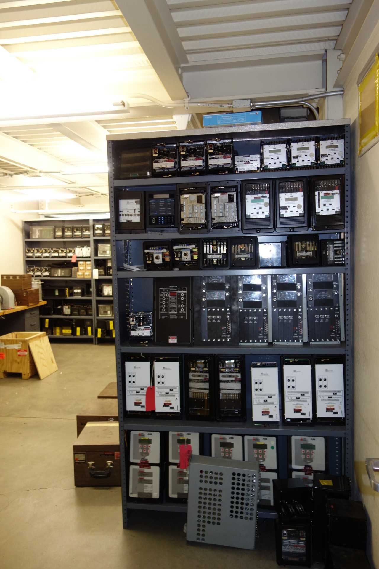 Lot of 3 Contents of Shelves - GE, ABB, Basler Relays and Relay Accessories - ELECTRICAL COMPONENTS