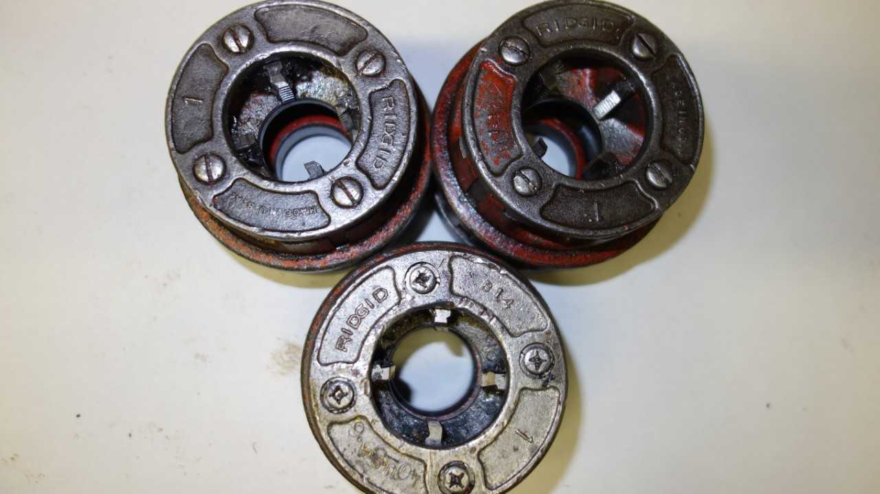 LOT OF 3 RIDGID 1 IN DIE HEADS - ELECTRIC POWER TOOLS