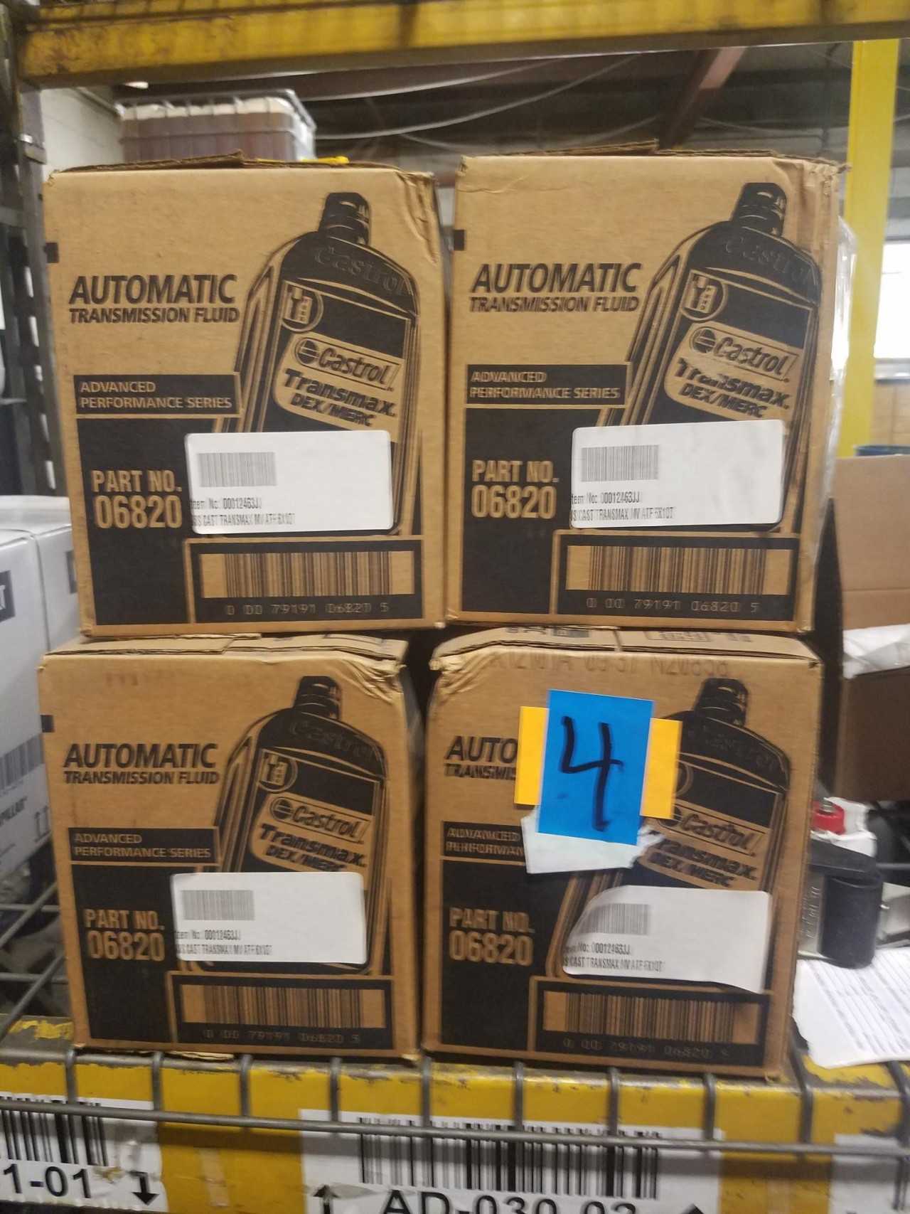 Lot of 4 Cases - CASTROL TRANSMAX Dex/MERC MV ATF Automatic Transmission Fluid 6x1QT case (24 qts total) - INDUSTRIAL PARTS