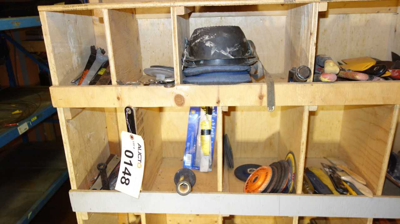 CONTENTS OF CABINET, ASSORTED HAND TOOLS - ELECTRIC POWER TOOLS