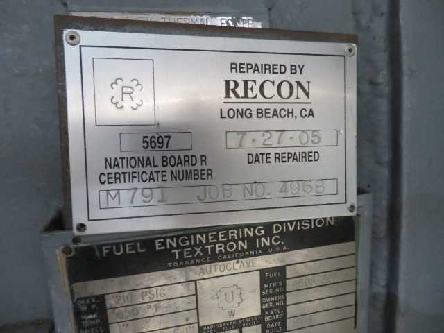 TEC Autoclave 10' X 50' 650 Degree, 210 PSI, under power at this time. - PROCESS EQUIPMENT