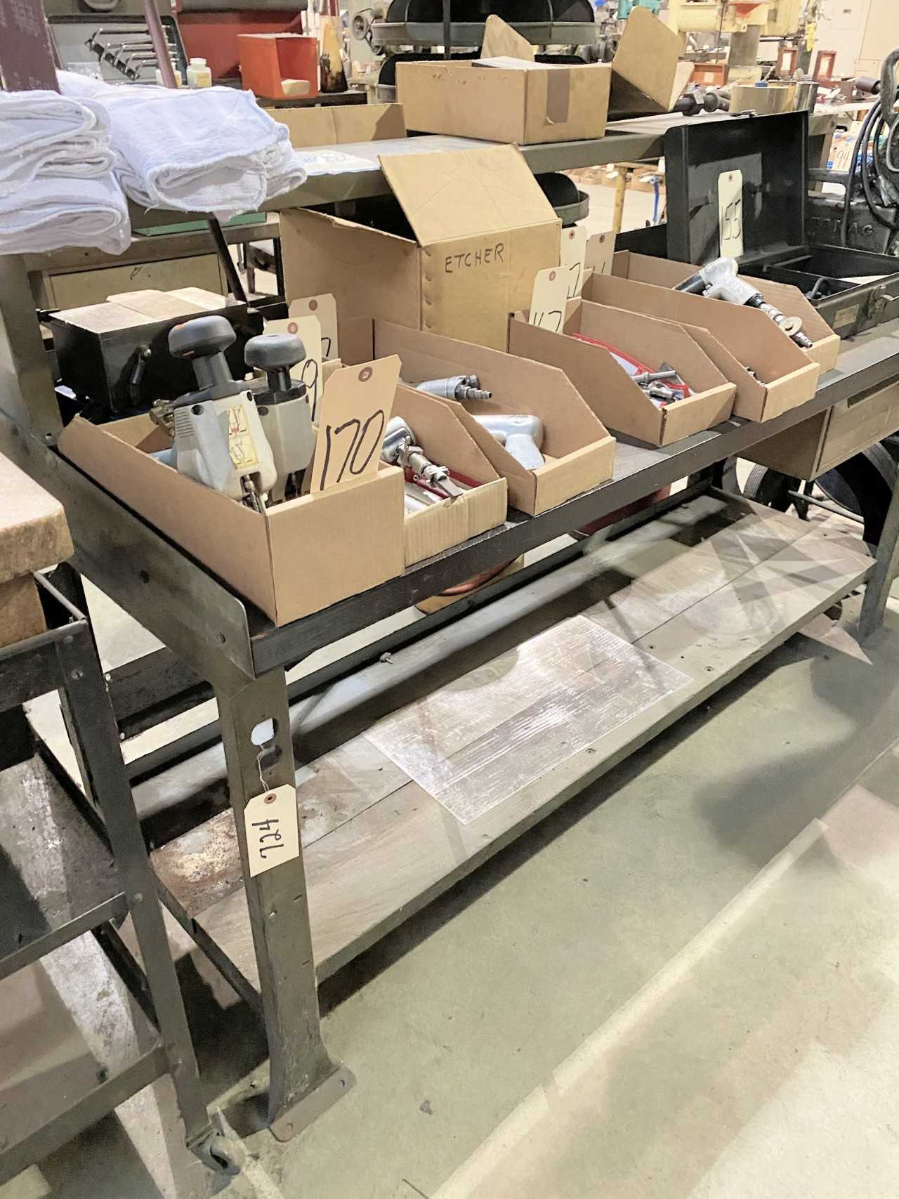 Lot) (4) Shop Tables - ROLLING CARTS