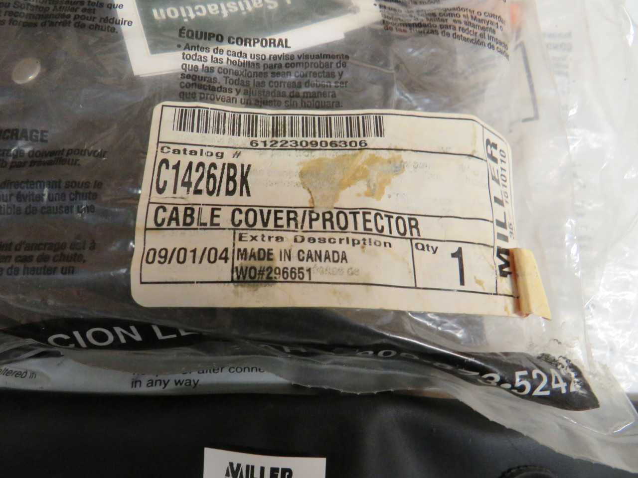 LOT OF 2 MILLER CABLE COVER PROTECTORS - C1418/YL, C1426/BK - WELDING EQUIPMENT