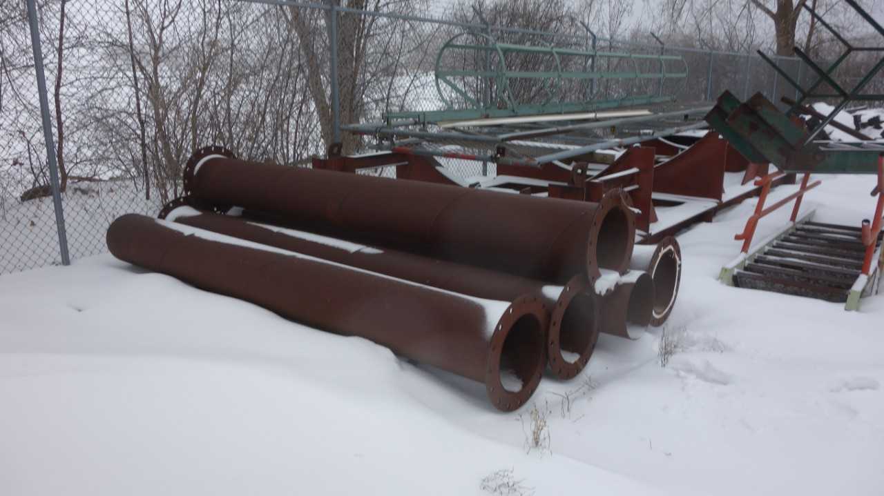LOT OF ASSORTED STEEL REPLACEMENT PARTS, TUBING, PIPING, PIPE - VALVES
