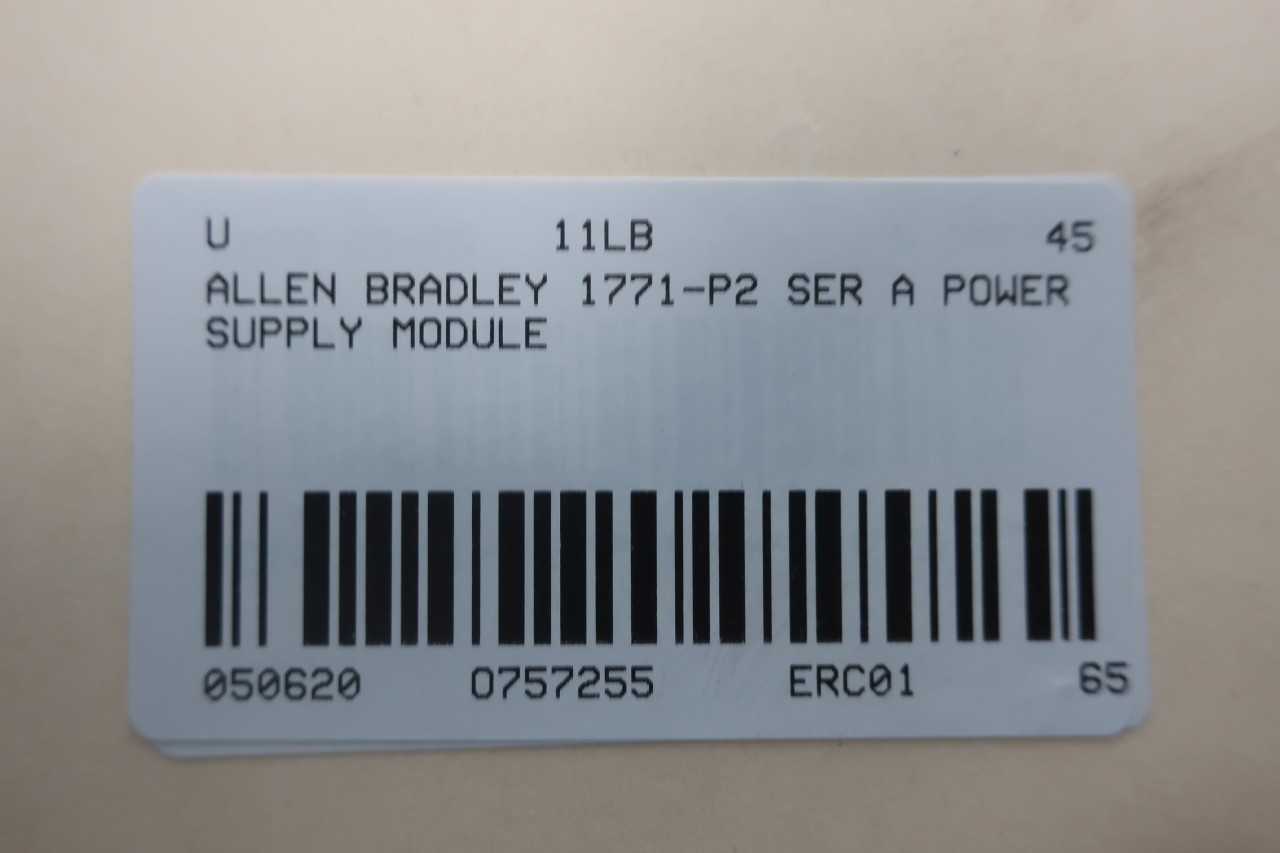ALLEN BRADLEY 1771-P2 SER A POWER SUPPLY MODULE - AUTOMATION & CONTROLS