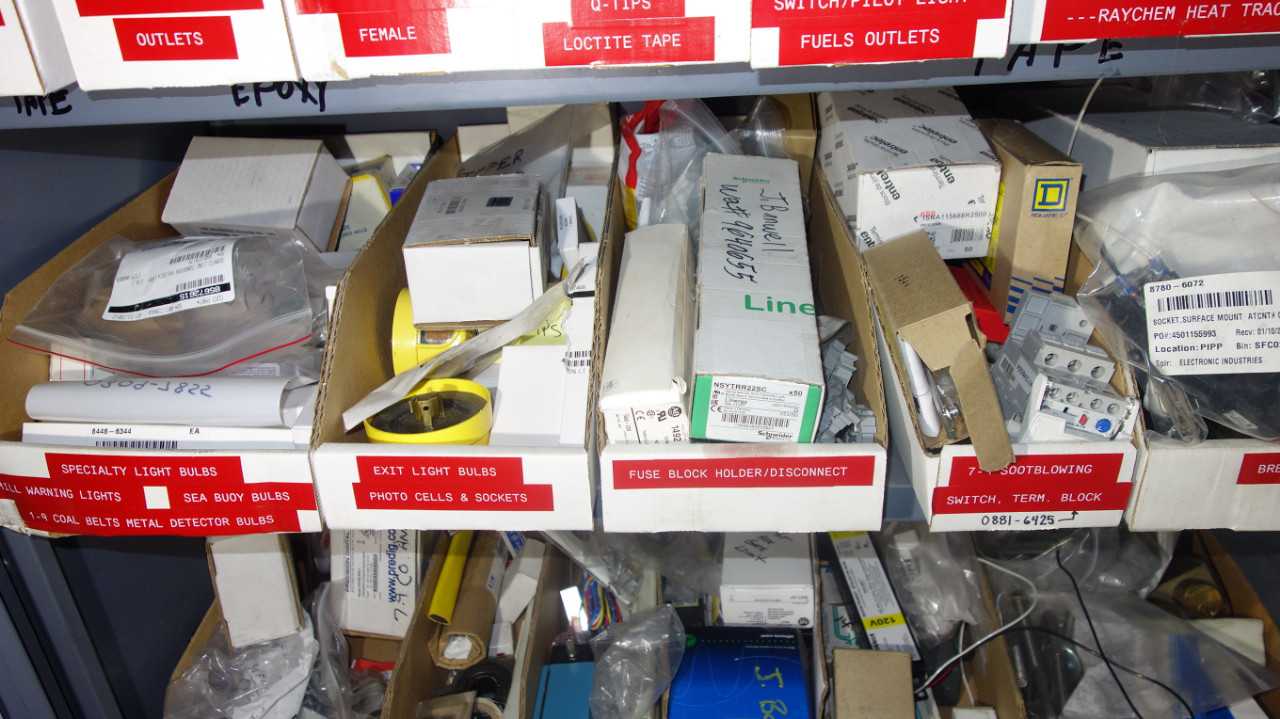 LOT OF 2 CABINETS WITH CONTENTS, ASSORTED ELECTRICAL - INDUSTRIAL PARTS