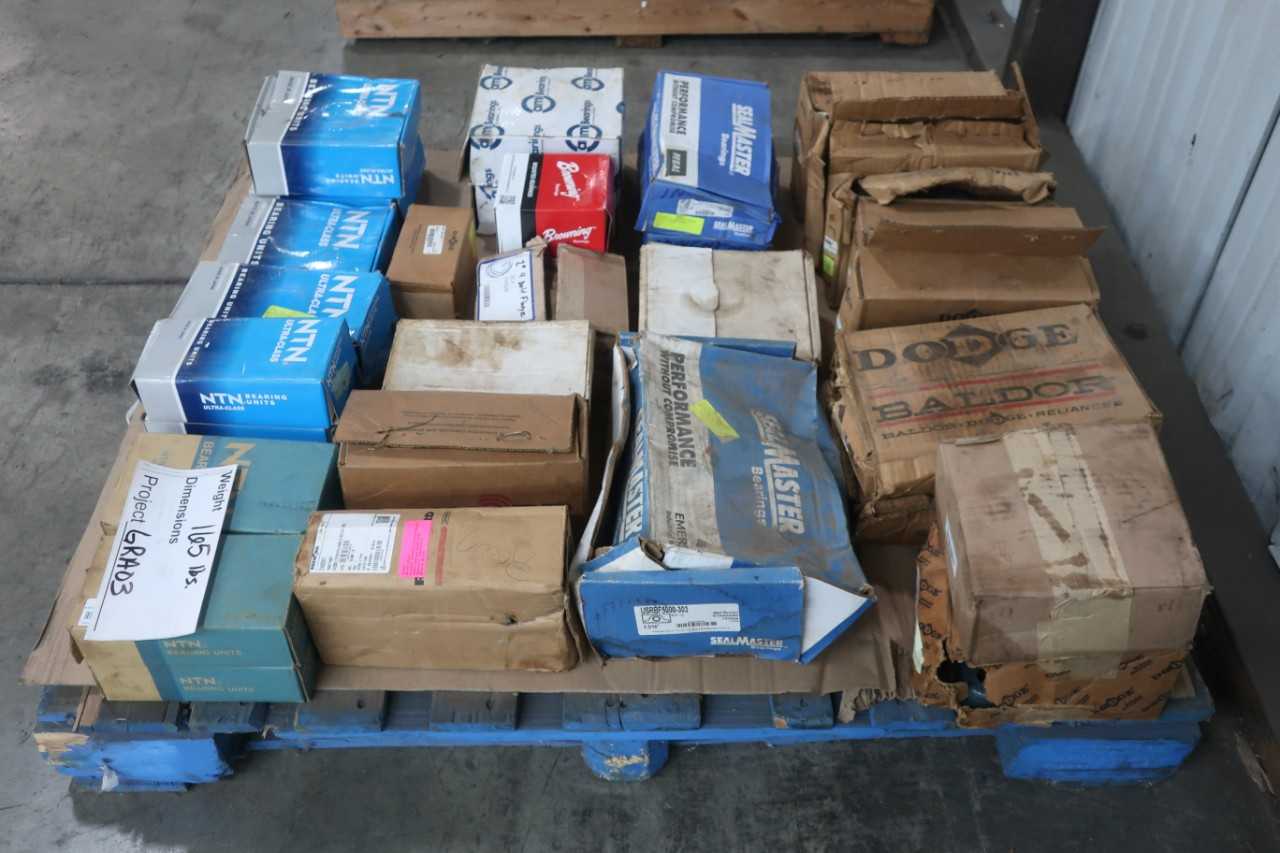 PALLET OF ASSORTED PILLOW BLOCK, MOUNTED AND FLANGE BEARINGS - BEARINGS