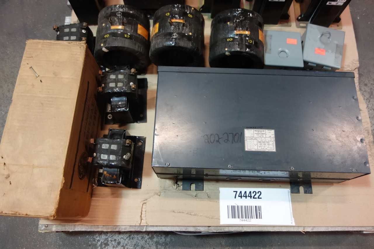 1 PALLET OF ASSORTED CUURENT & VOLTAGE TRANSFORMERS- GENERAL ELECTRIC, WESTINGHOUSE - CONTROL TRANSFORMERS