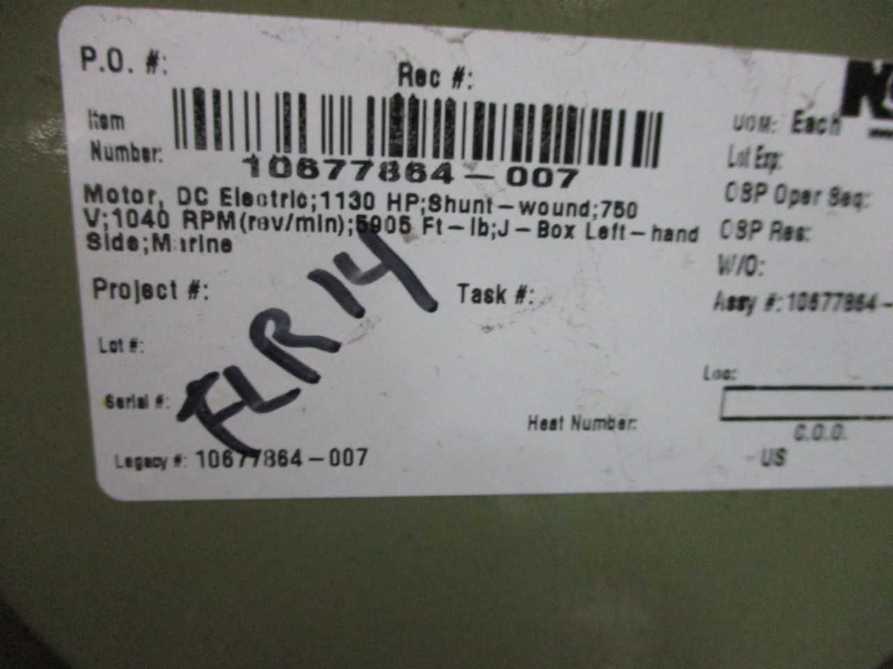 GE 752ARB1 DC Electric Motor - Left Hand JB  (UNUSED) QTY 1 - ELECTRIC MOTORS