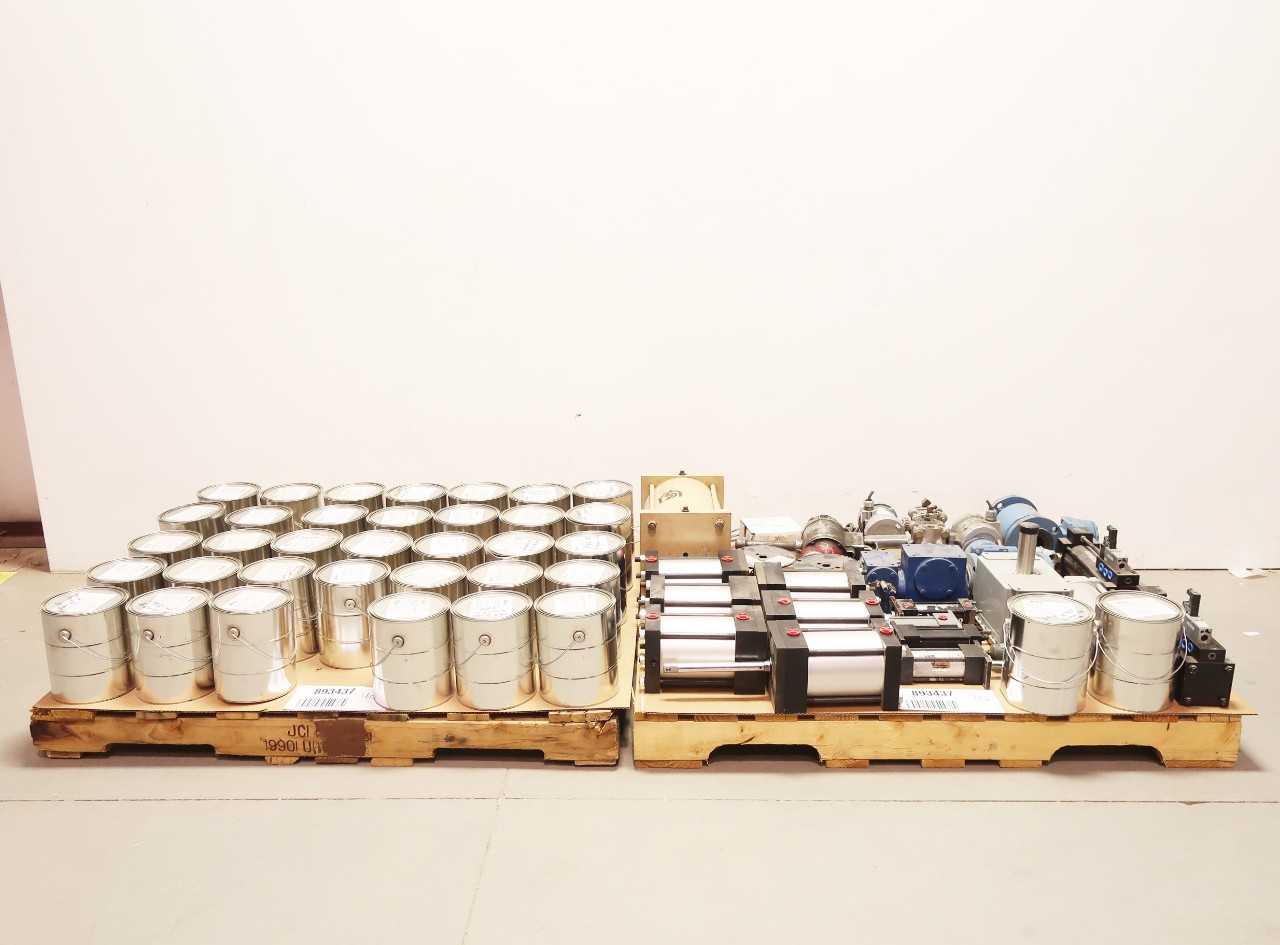 2 PALLETS OF CYLINDERS, THERMOCOUPLES, TRANSDUCERS - ELECTRICAL COMPONENTS
