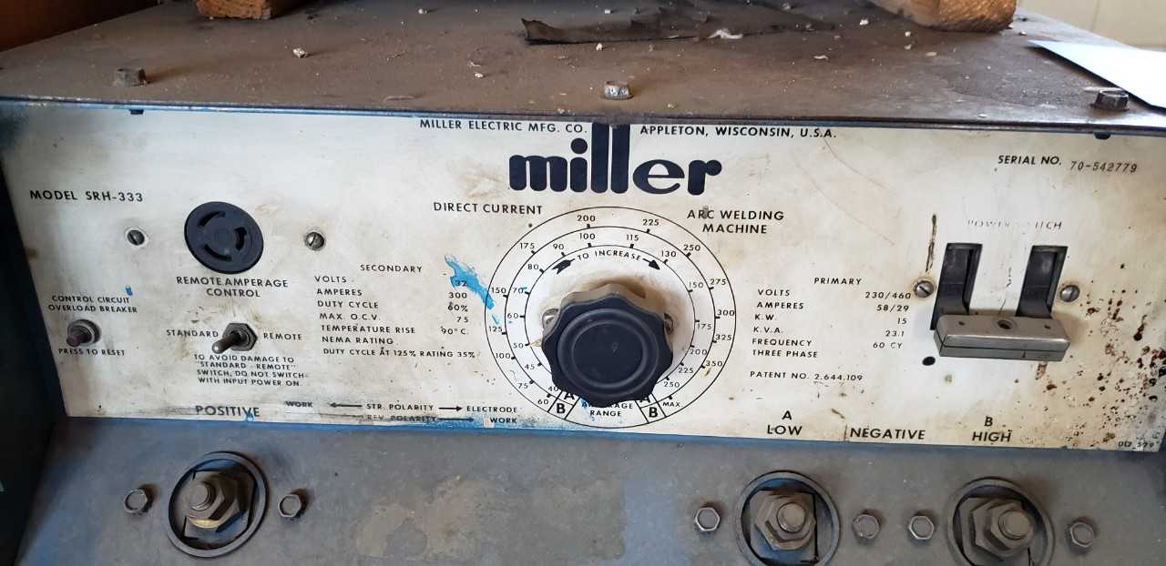 Miller SRH-333 Stick Welder - WELDING EQUIPMENT