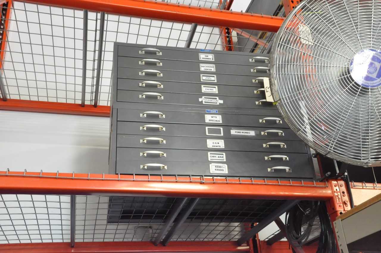 10-Drawer Print File Cabinet, (Located on Upper Shelf of Pallet Racking) - TOOL STORAGE