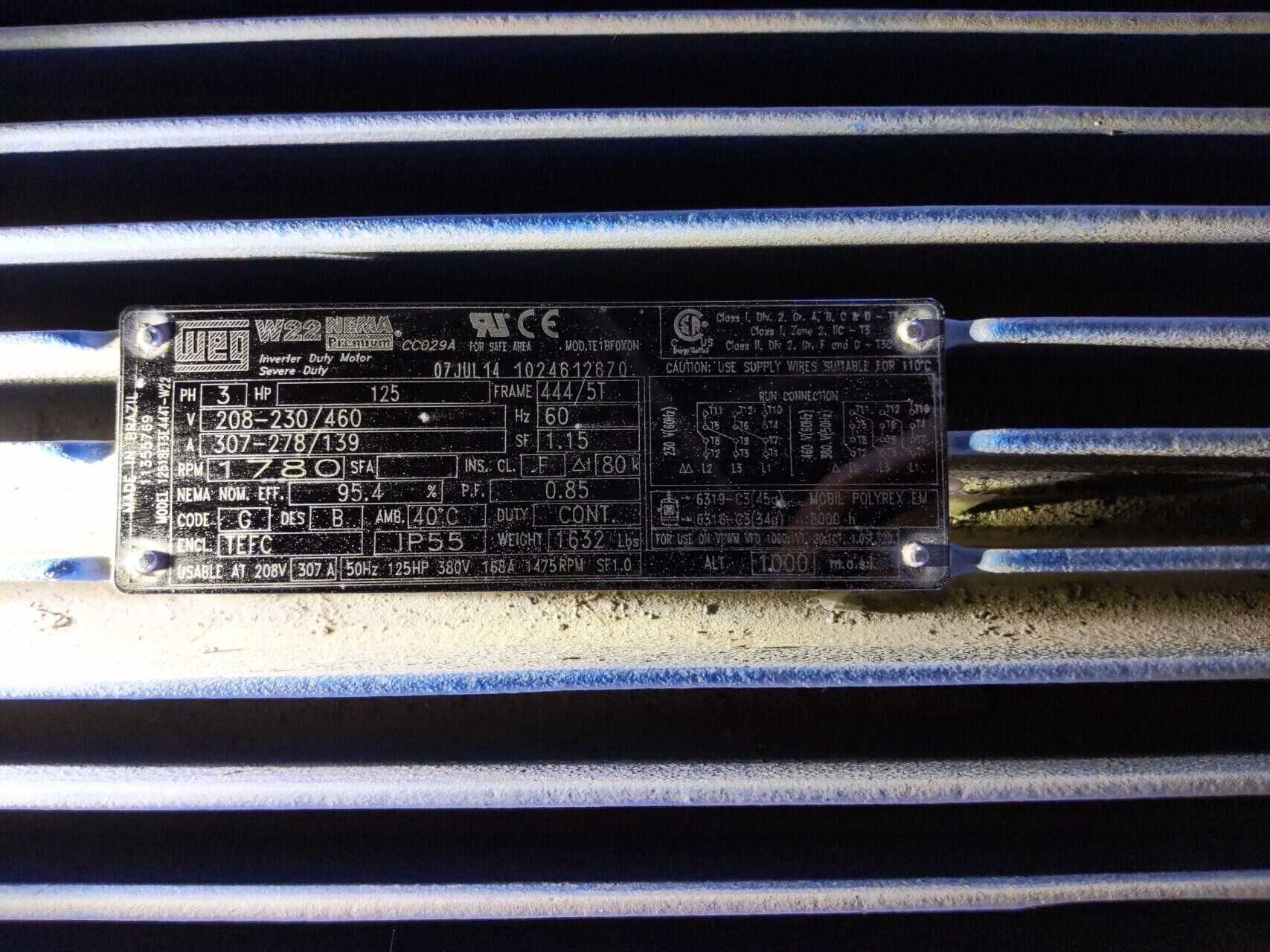 WEG 125HP Electric Motor - ELECTRIC MOTORS