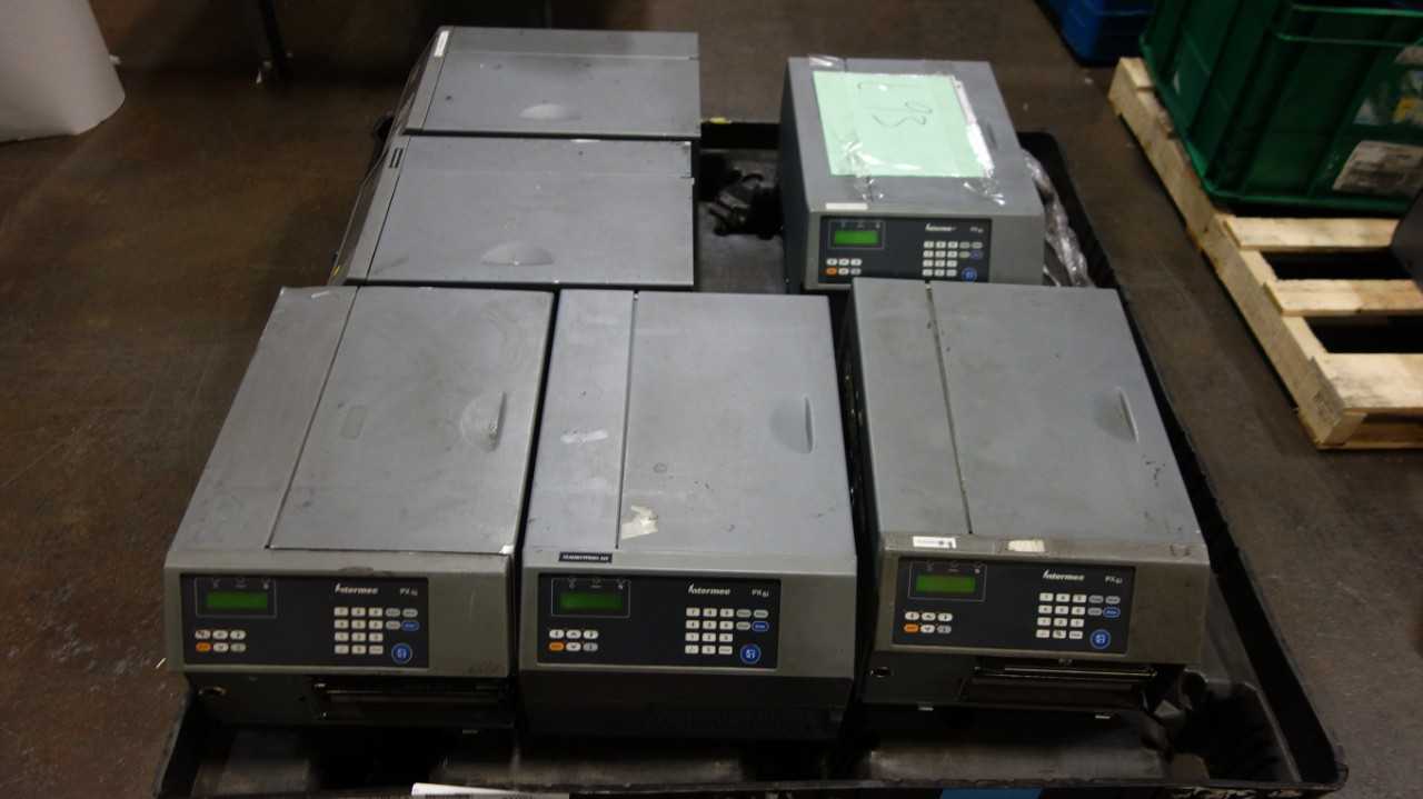 LOT OF 6 INTERMEC PX6I THERMAL BARCODE LABEL PRINTERS - PACKAGING