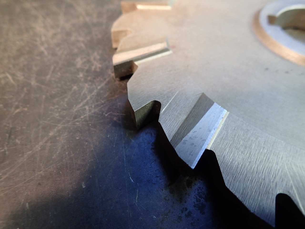 Resharpened 8" (now 7.636") x 1/2" x 1-1/2" Arbor Hole Staggered Tooth Side Mill - MILLING TOOLS