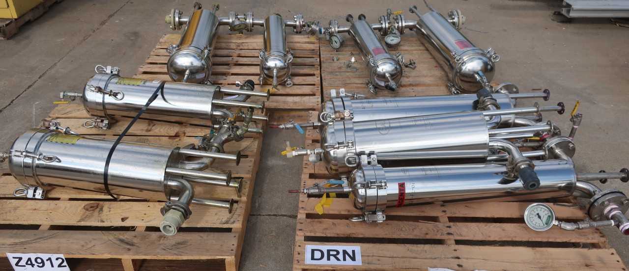 4 PALLETS OF ASSORTED STAINLESS PALL FILTER HOUSINGS - PROCESS EQUIPMENT