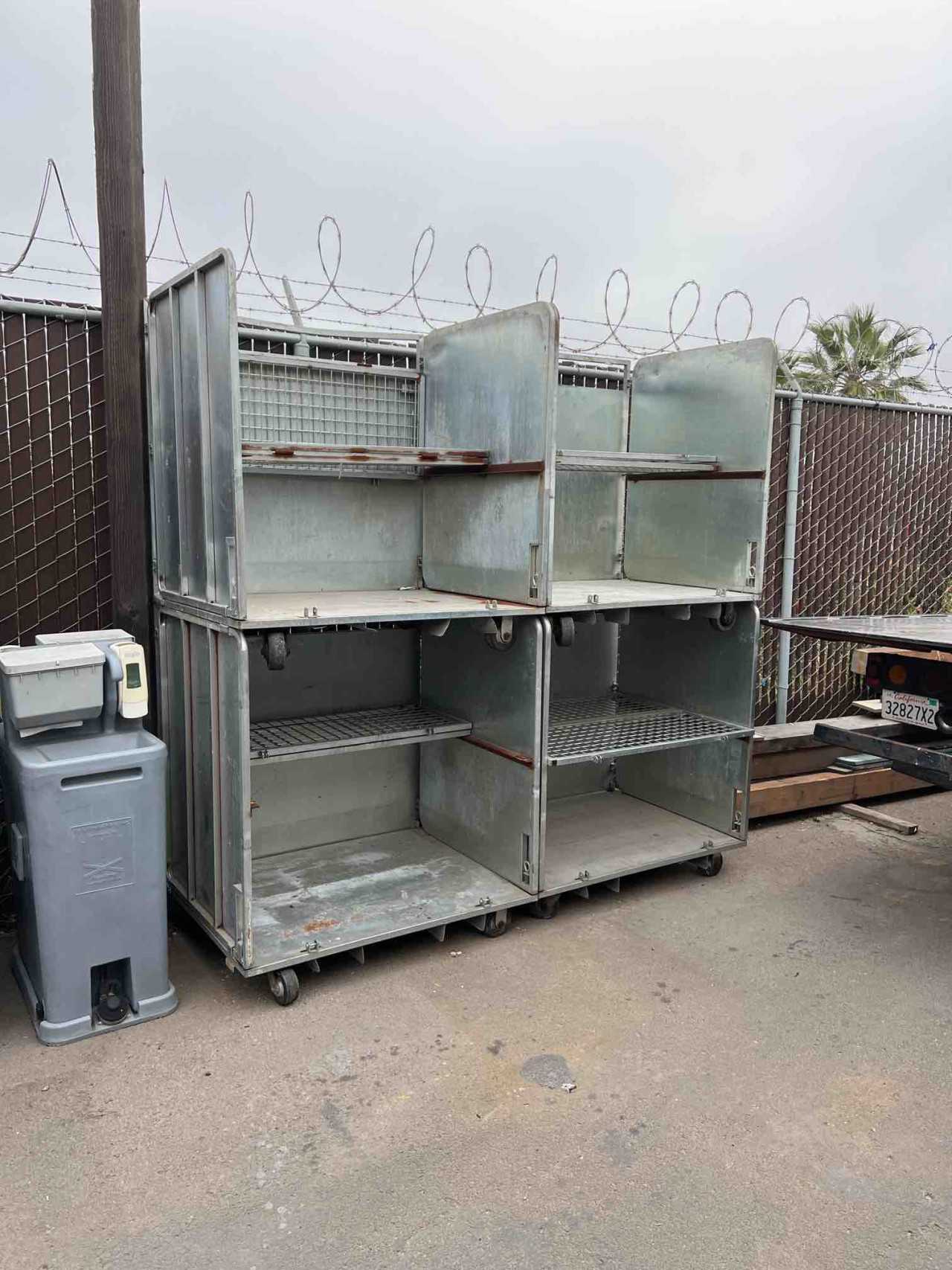 Lot of 6 Aluminum Storage Shelf Carts - ROLLING CARTS