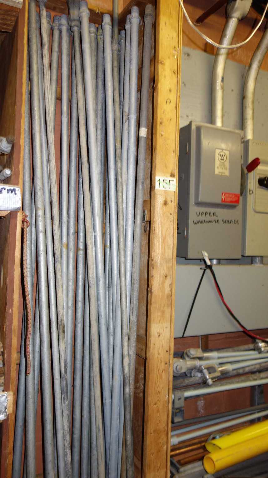 CONTENTS OF SHELVING, ASSORTED POWER LINE EQUIPMENT, COVERS, LINE EXTENSIONS - ELECTRICAL COMPONENTS