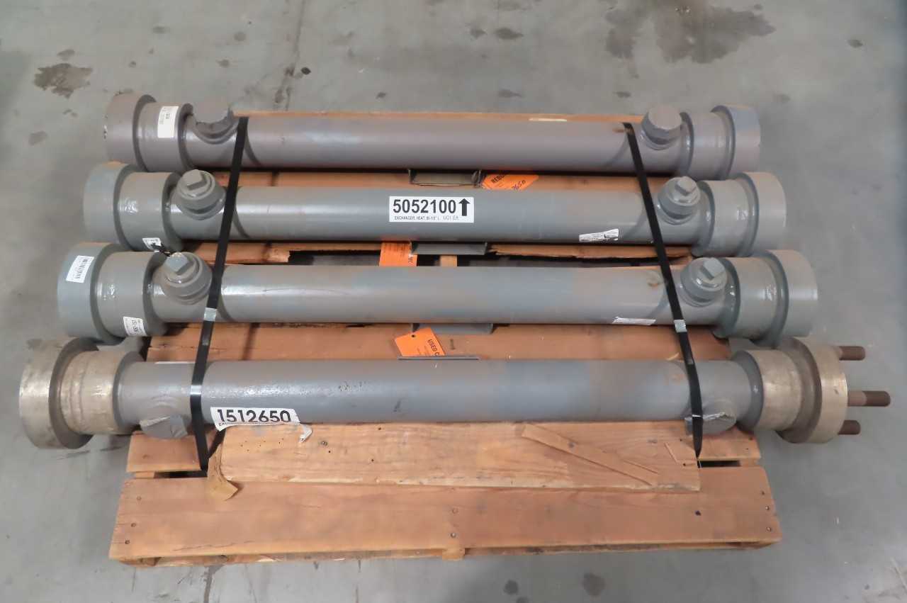LOT OF 4 HEAT EXCHANGERS, 56-1/2 IN LENGTH,HEAVY FLANGED END