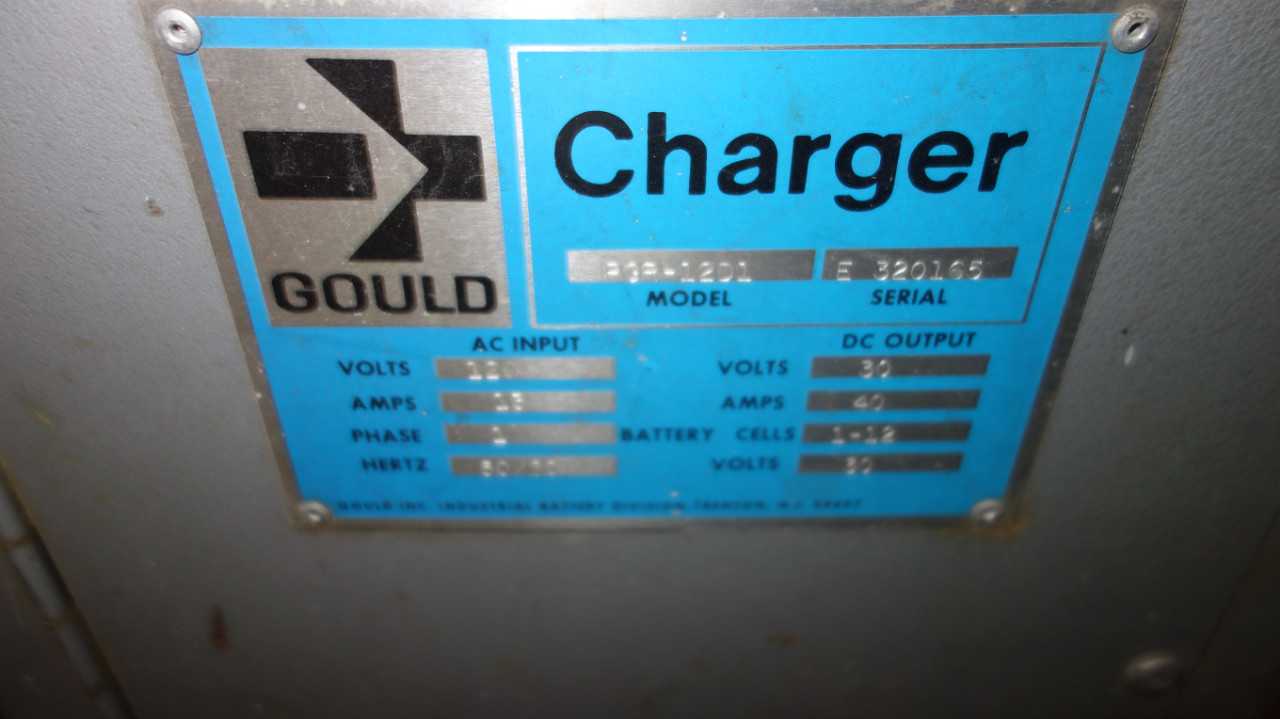 GOULD PGR-12D1 BATTERY CHARGER 120V-AC IN 30V-DC OUT - INDUSTRIAL PARTS