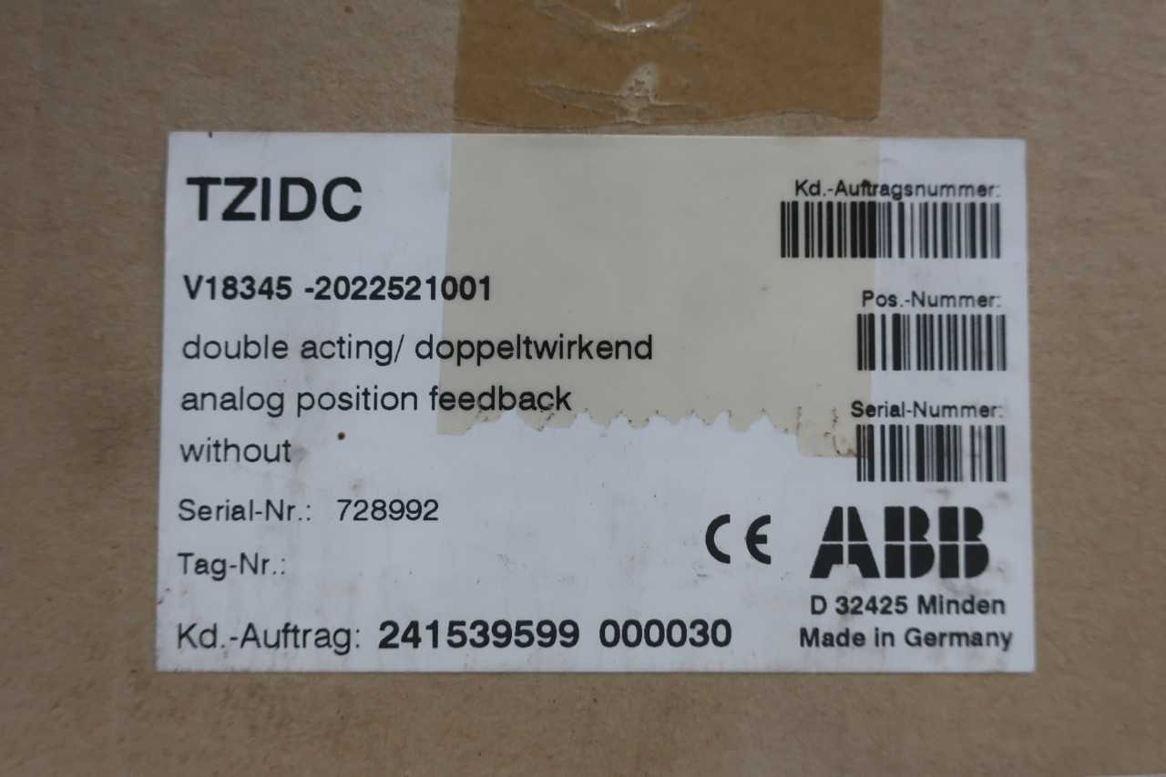 ABB TZIDC V18345-2022521001 VALVE POSITIONER - PNEUMATIC PARTS