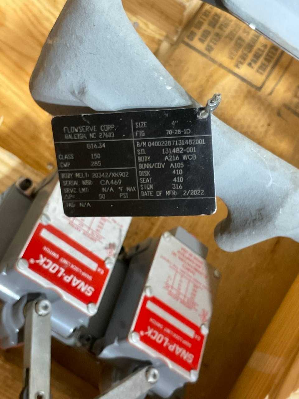 Flowserve Valve:4"150lb Flange Actuator - INDUSTRIAL PARTS