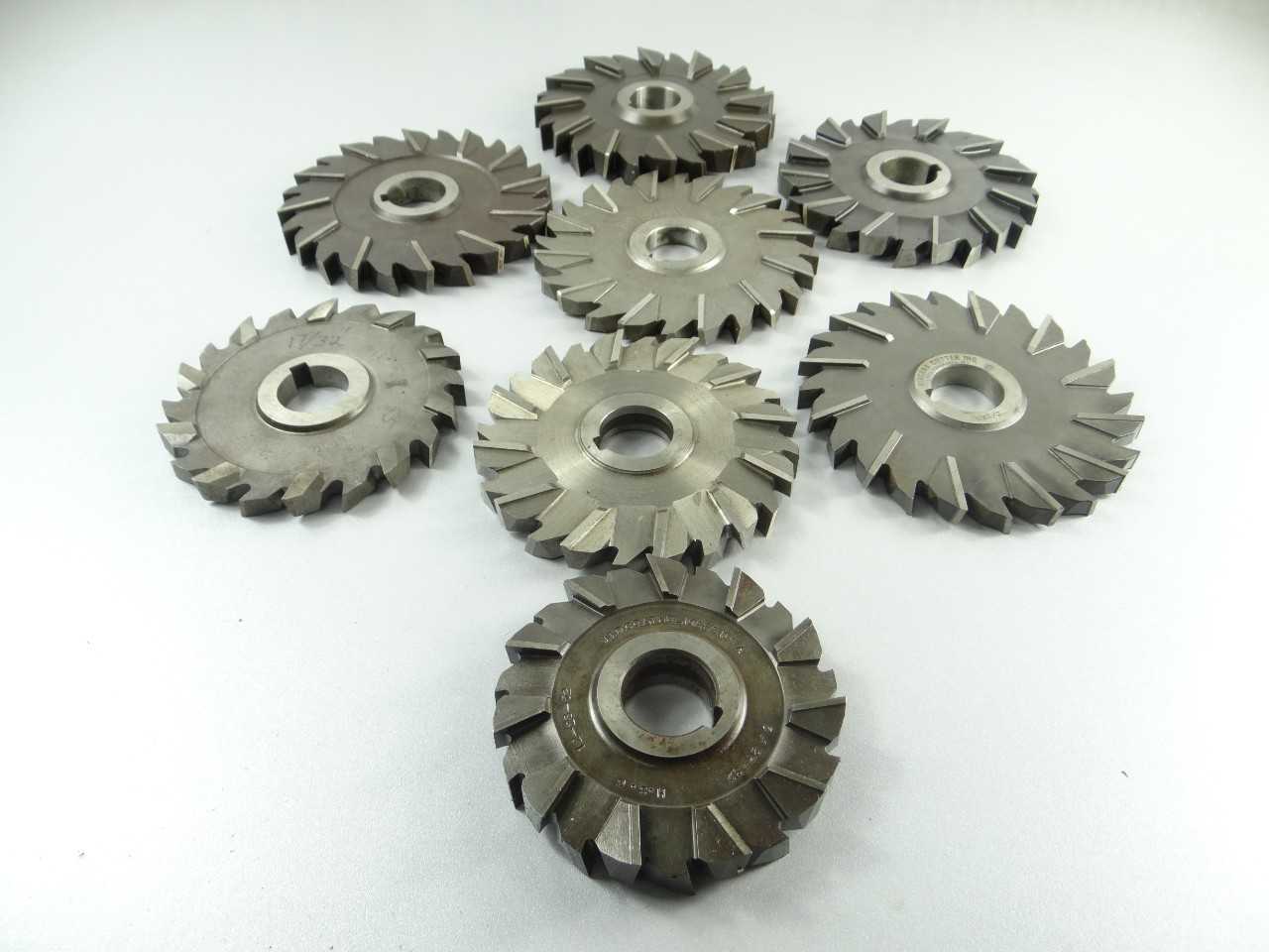 Lot of 8 HSS Staggered Tooth Milling Cutters - METAL SAWS