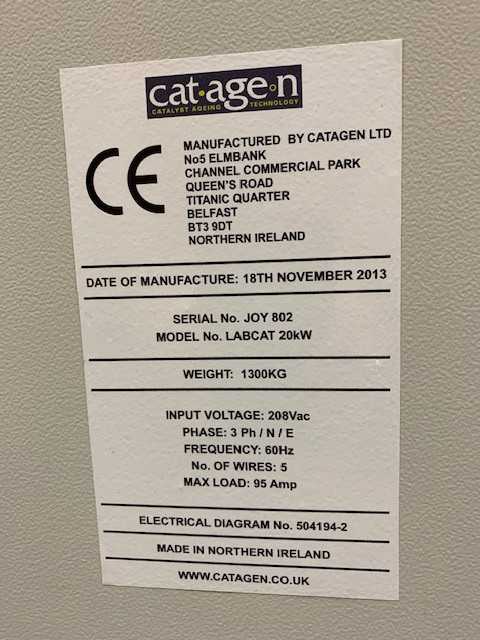 Catagen Limited Labcat Catalyst Aging System; Model: Labcat 20KW - LAB & SCIENTIFIC