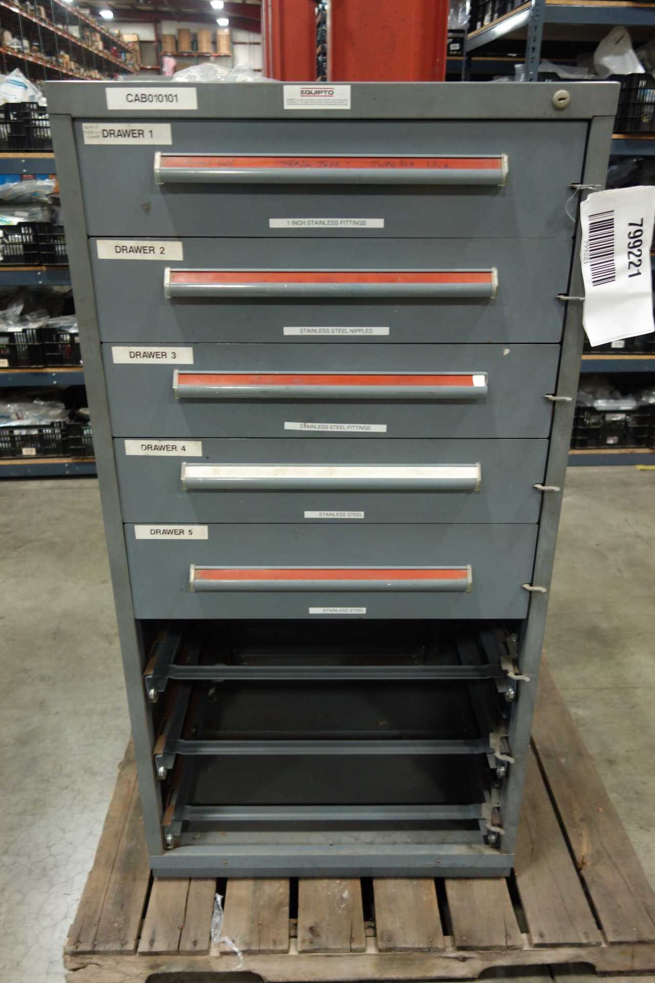 EQUIPTO 8 DRAWER TOOL CABINET (3 DRAWERS MISSING) - TOOL STORAGE