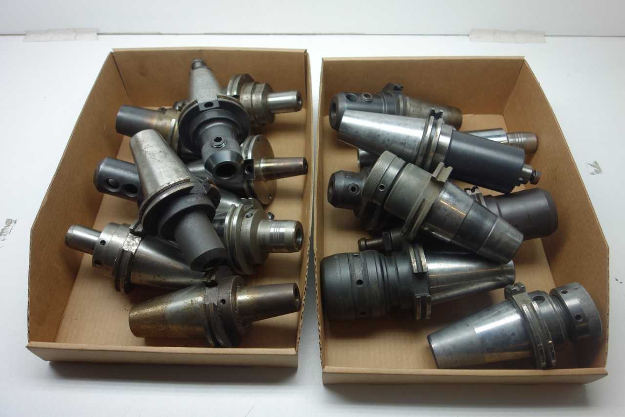 LOT OF ASSORTED CAT50 TOOL HOLDERS WITH ATTACHMENTS - TECHNIKS, SCHUNK - ELECTRIC POWER TOOLS