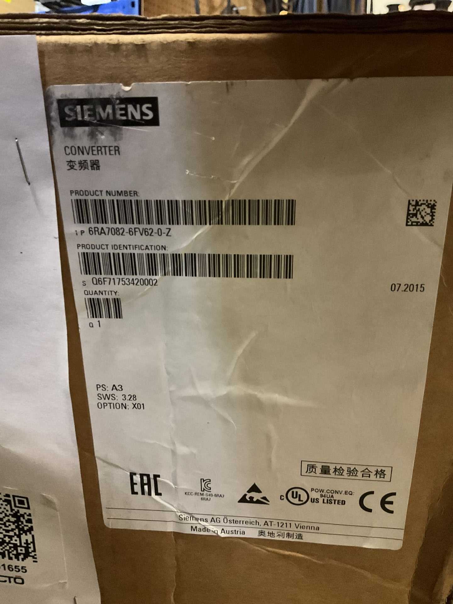 SIEMENS CORP 6RA7082-6FV62-0-Z DC DRIVE - DC DRIVES