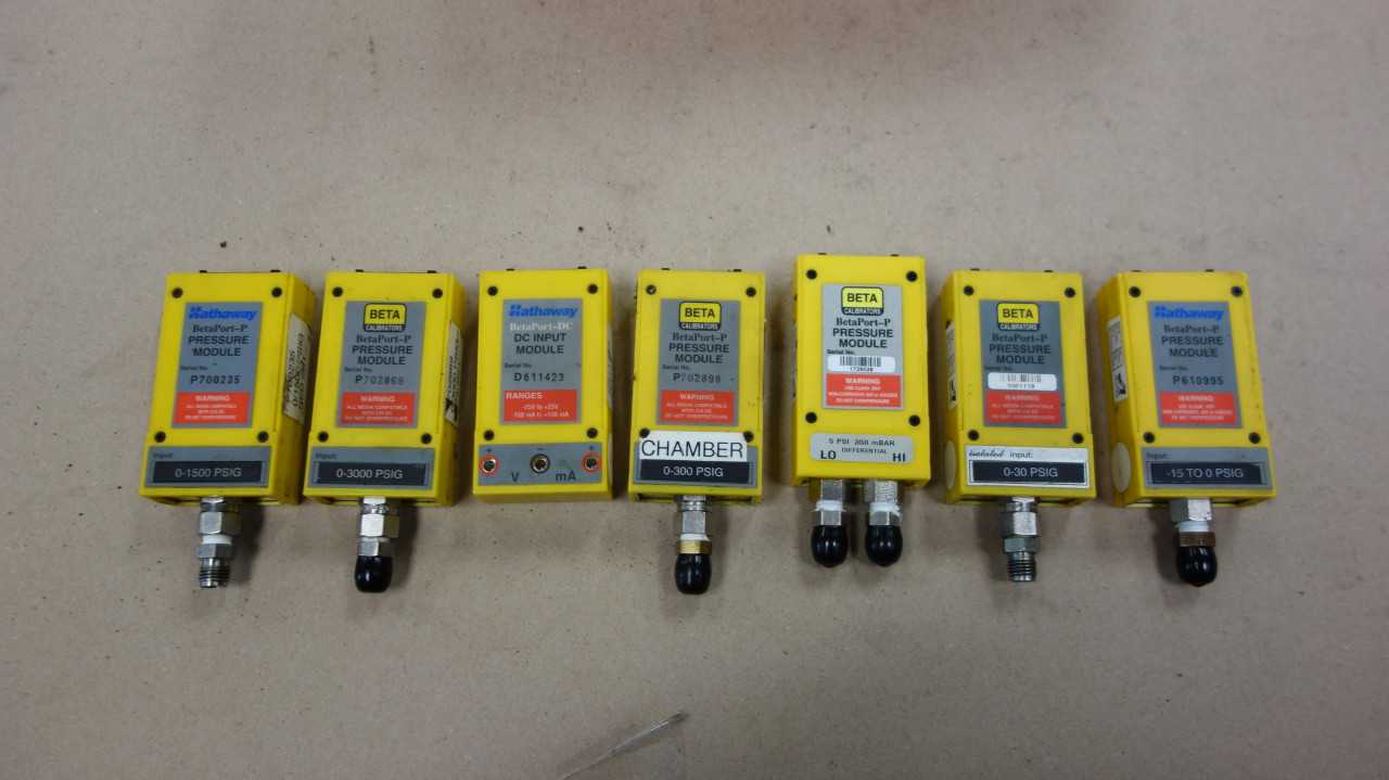 LOT OF 7 BETA BETAPORT-P PRESSURE MODULE FOR CALIBRATOR - ELECTRICAL TESTING EQUIPMENT