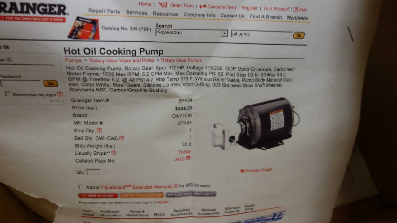 DAYTON 6PA34 CARBONATOR GEAR PUMP - GEAR PUMP