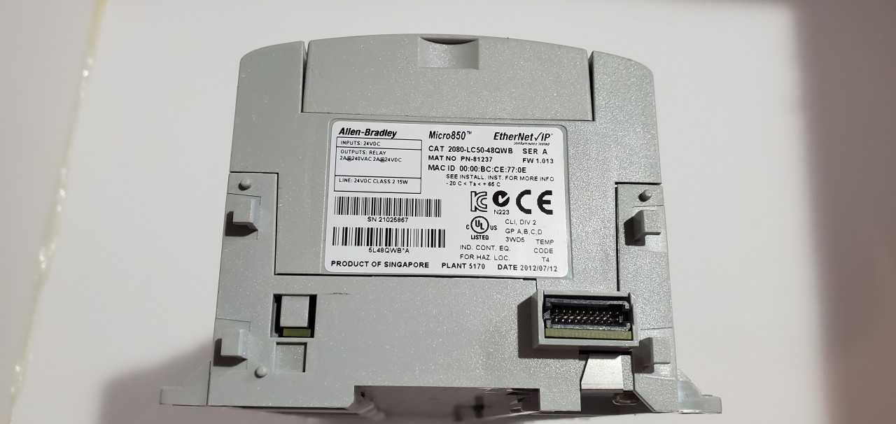 Allen Bradley Micro 850 2080-LC50-48QWB PLC - AUTOMATION & CONTROLS