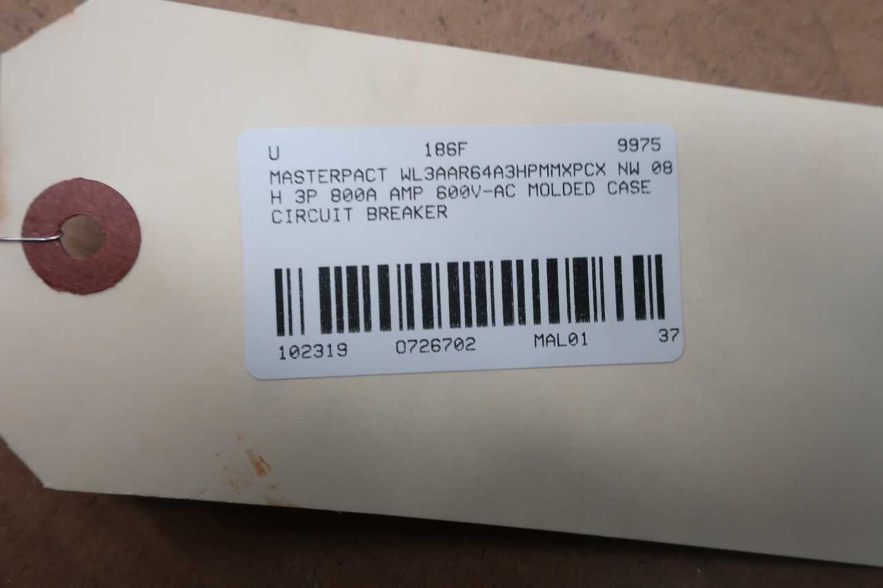 SCHNEIDER WL3AAR64A3HPMMXPCX MASTERPACT MOLDED CASE CIRCUIT BREAKER - CIRCUIT BREAKERS