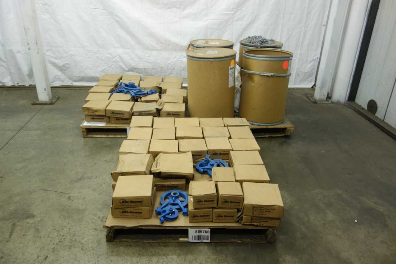3 PALLETS OF ASSORTED ROTO HAMMER CHAIN WHEELS AND CHAIN - LIFTING EQUIPMENT