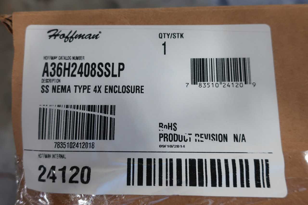 LOT OF 4 HOFFMAN A36H2408SSLP STAINLESS NEMA TYPE 4X ENCLOSURE 36X24X8 - INDUSTRIAL PARTS