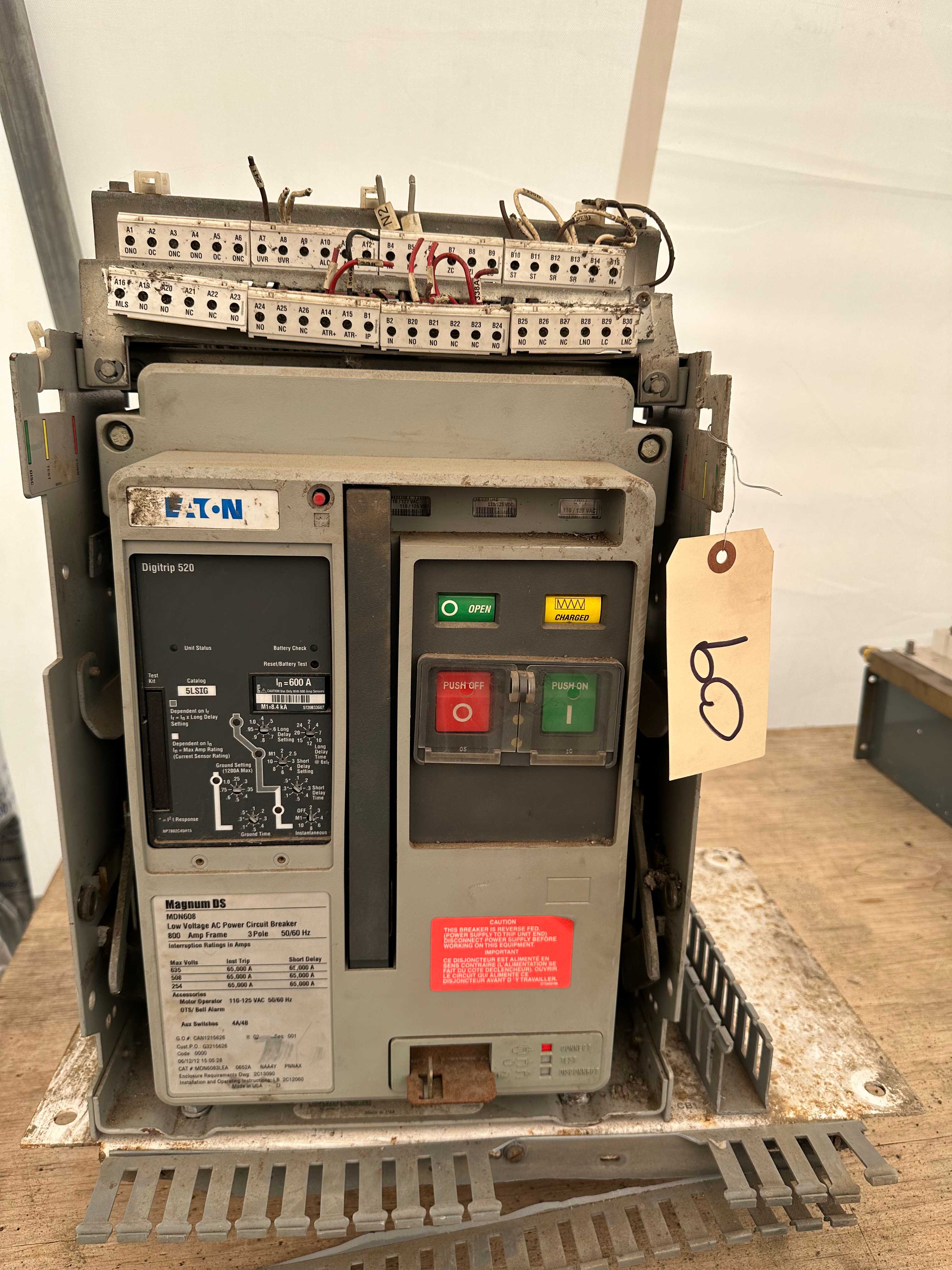 EATON MDN608 MAGNUM DS LOW VOLTAGE AC POWER CIRCUIT BREAKER - CIRCUIT BREAKERS EATON MDN608 MAGNUM DS LOW VOLTAGE AC POWER CIRCUIT BREAKER - CIRCUIT BREAKERS