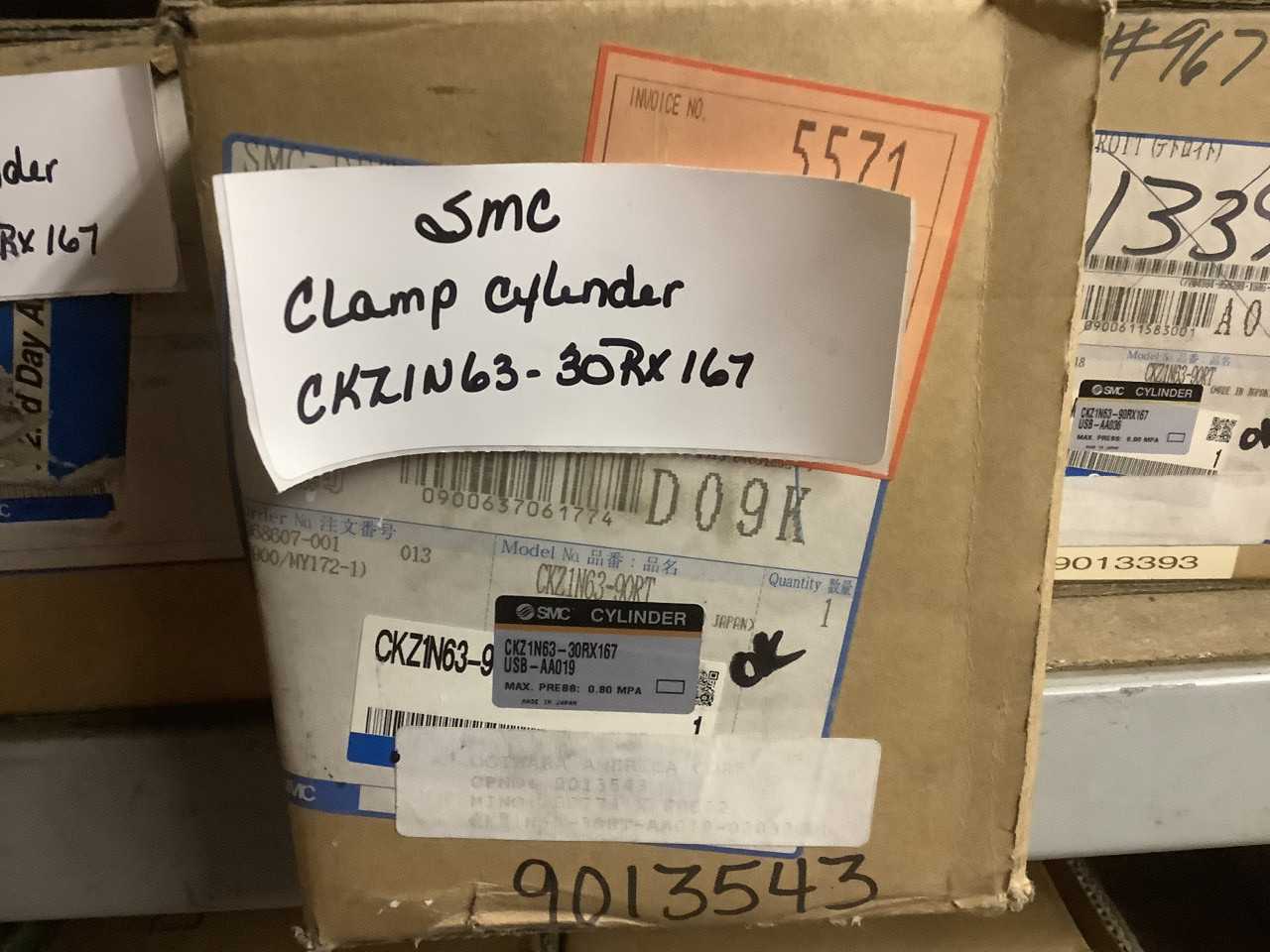SMC CKZ1N63-30RX167USB-AA019 Pneumatic Slim Line Clamp Cylinder - INDUSTRIAL PARTS