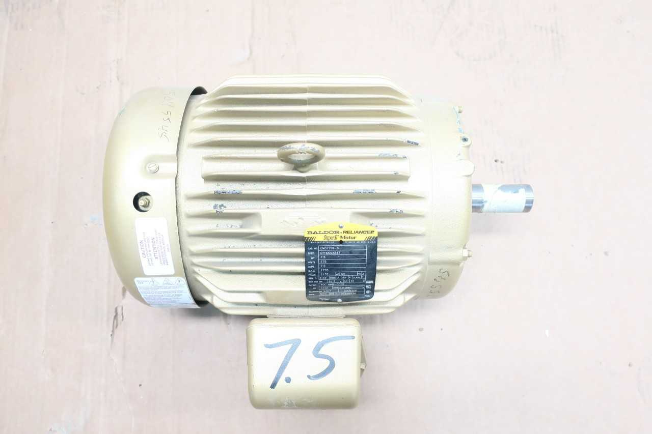 BALDOR EM3770T-5 MOTOR 213T 3PH 7.5HP 1770RPM 575V-AC - ELECTRIC MOTORS