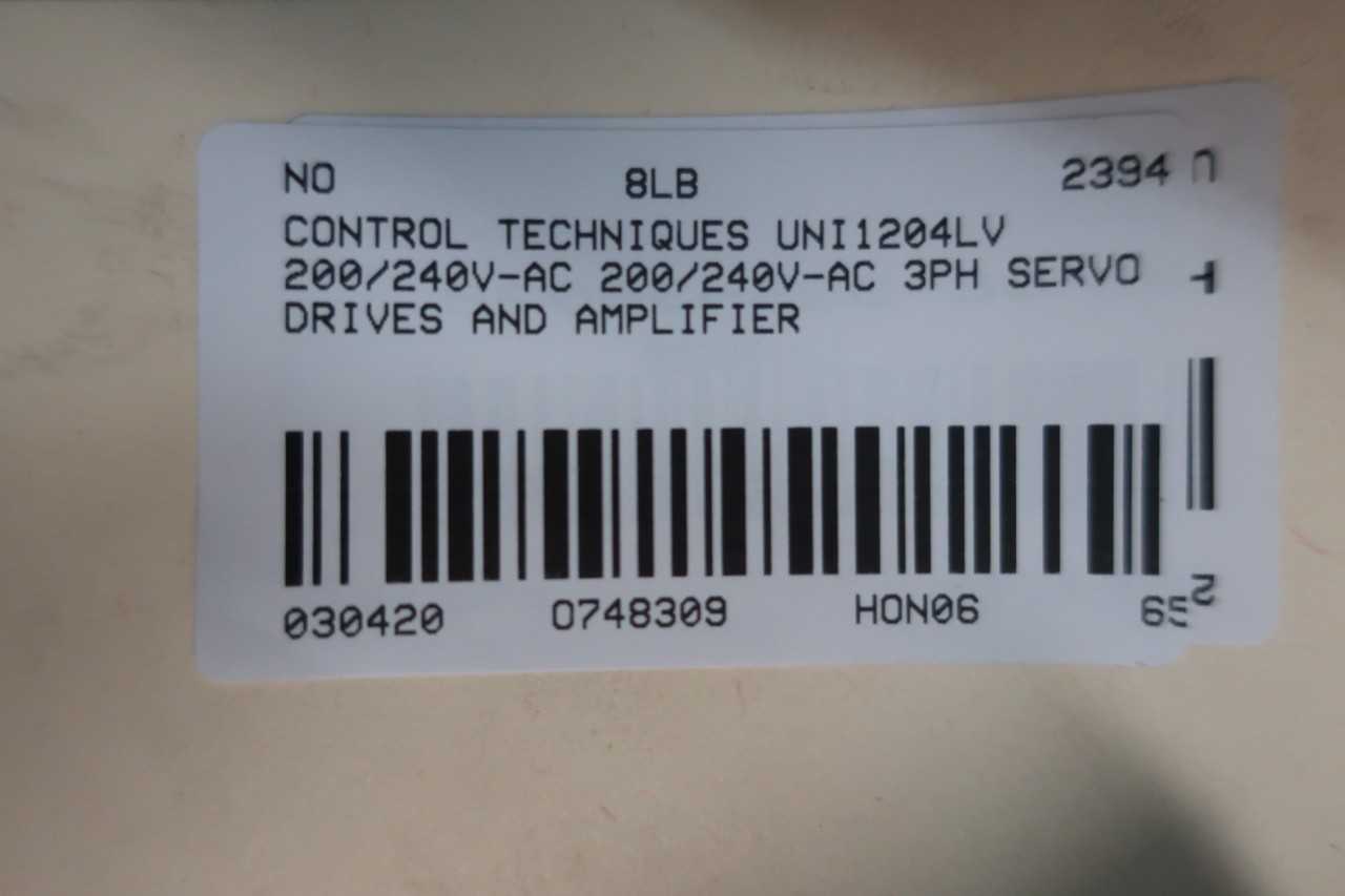 CONTROL TECHNIQUES UNI1204LV SERVO DRIVE 200/240V-AC 200/240V-AC 3PH - SERVO
