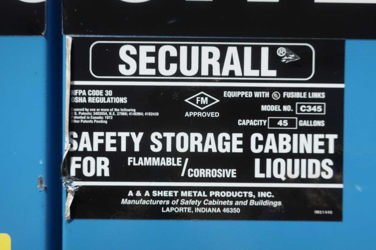 LOT OF 2 CHEMICAL CABINETS - SAFETY EQUIPMENT
