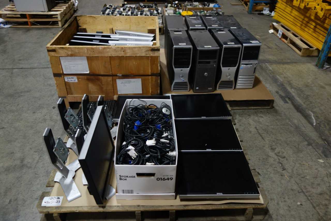 3 PALLETS OF COMPUTERS PARTS ACCESSORIES - ELECTRICAL COMPONENTS