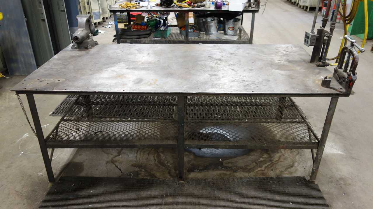 HEAVY DUTY STEEL WORK TABLE 32 IN 96 IN 38 IN - PLANT & FACILITY