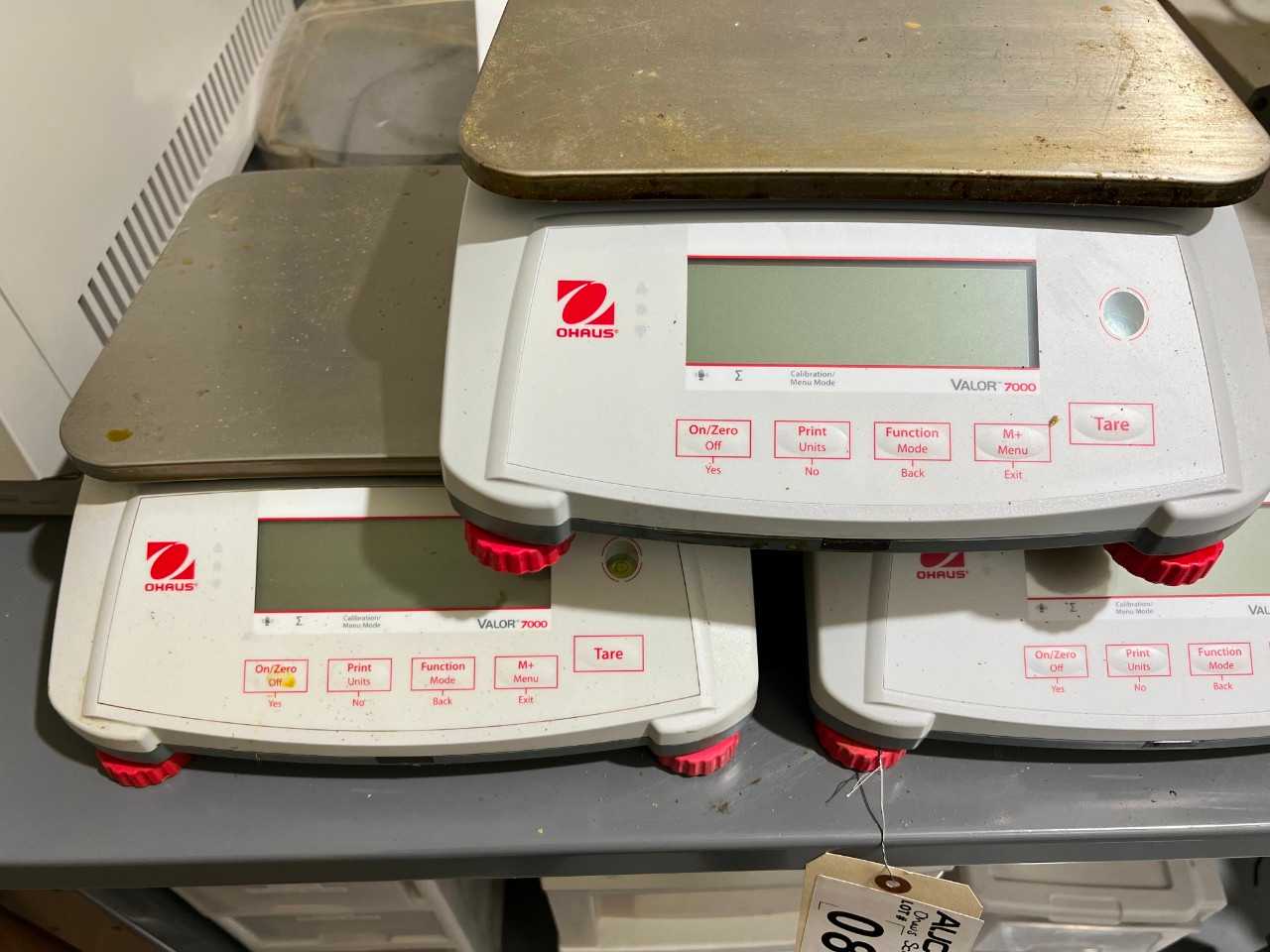 3X OHAUS VALOR 7000 V71P15T BENCH SCALES - SCALES