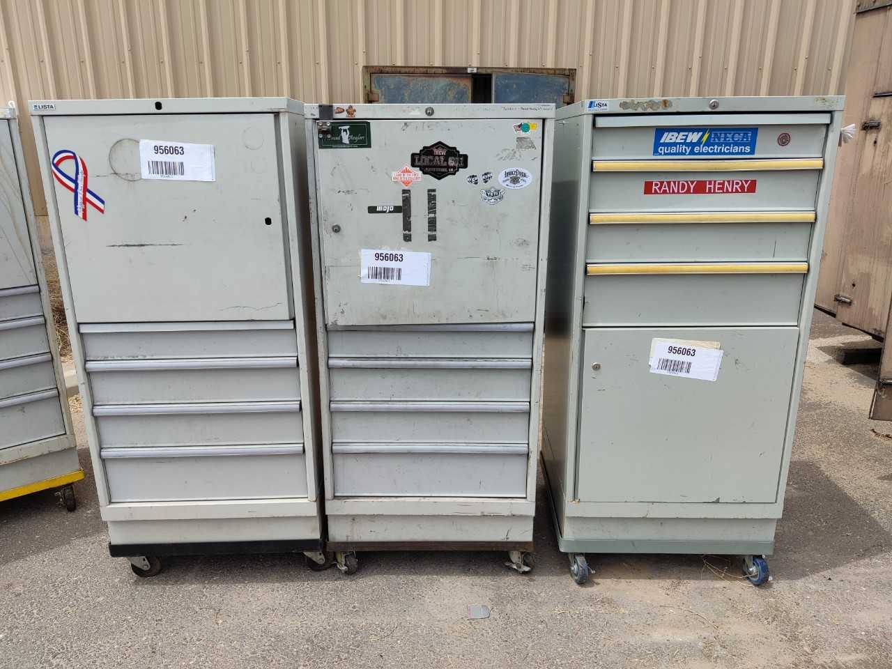 LOT OF 3 LISTA 4 DRAWER CABINET, SWING DOOR - TOOL STORAGE LOT OF 3 LISTA 4 DRAWER CABINET, SWING DOOR - TOOL STORAGE